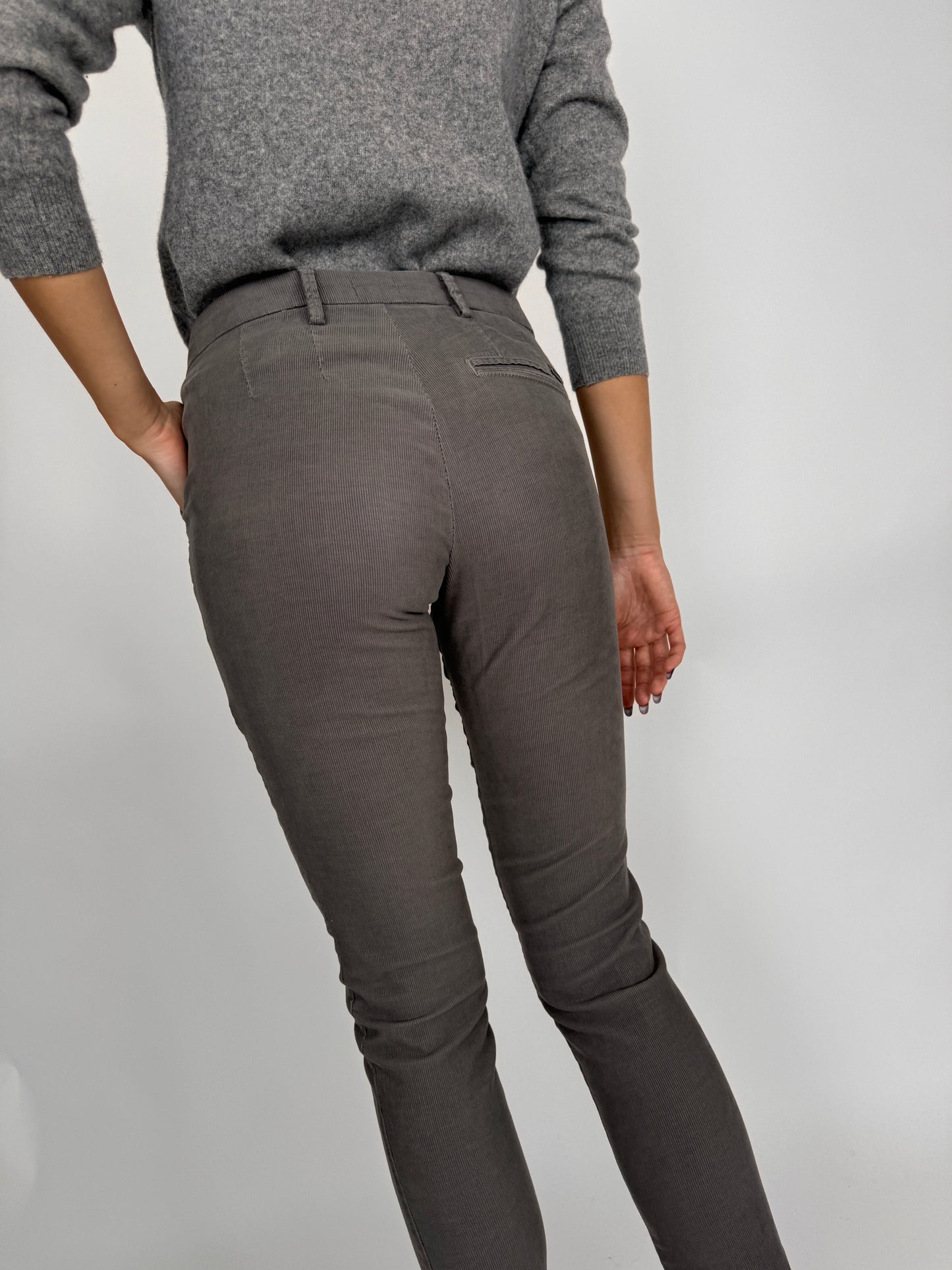 Pantaloni Liu&Jo din catifea raiata de bumbac