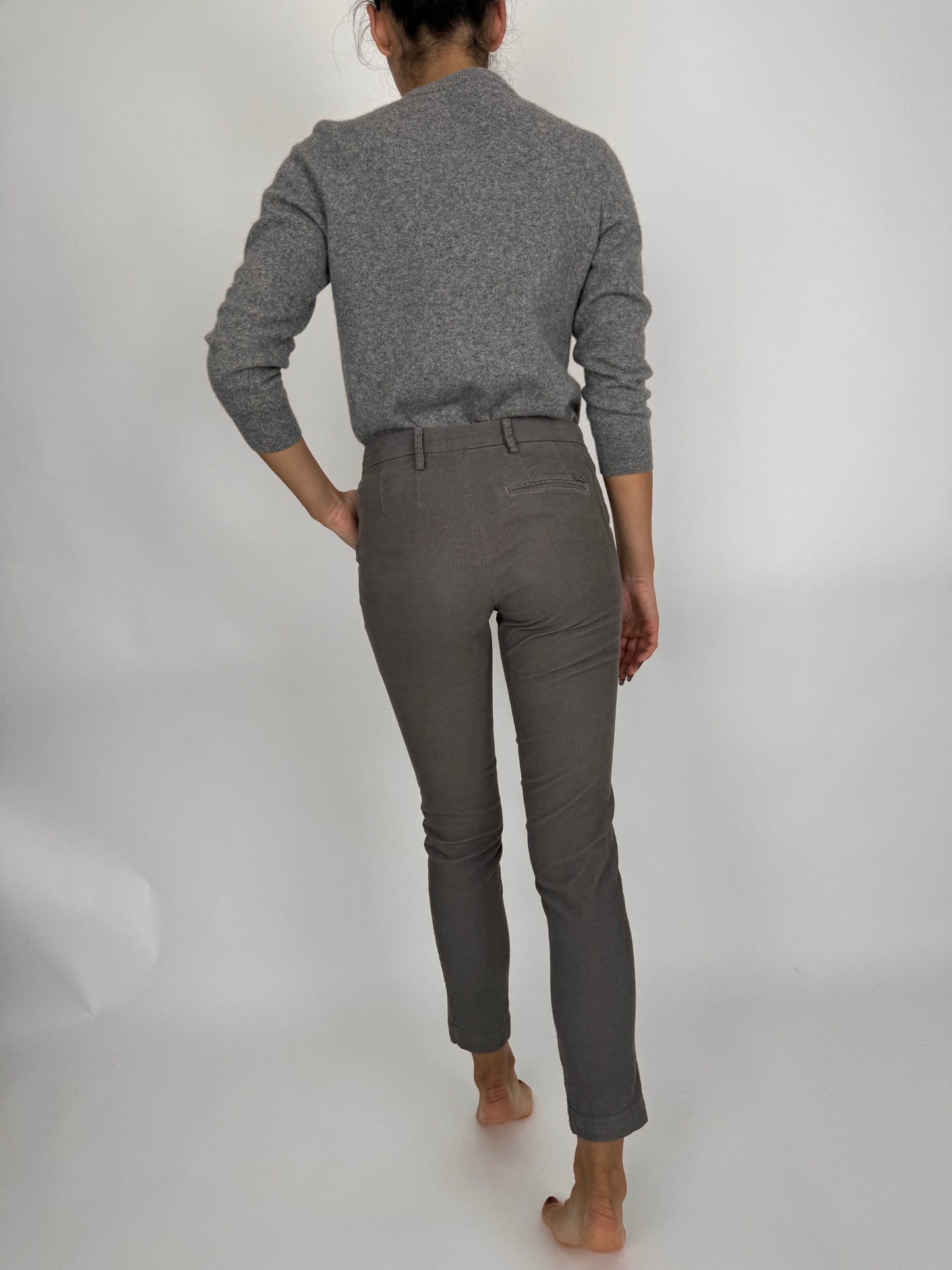 Pantaloni Liu&Jo din catifea raiata de bumbac
