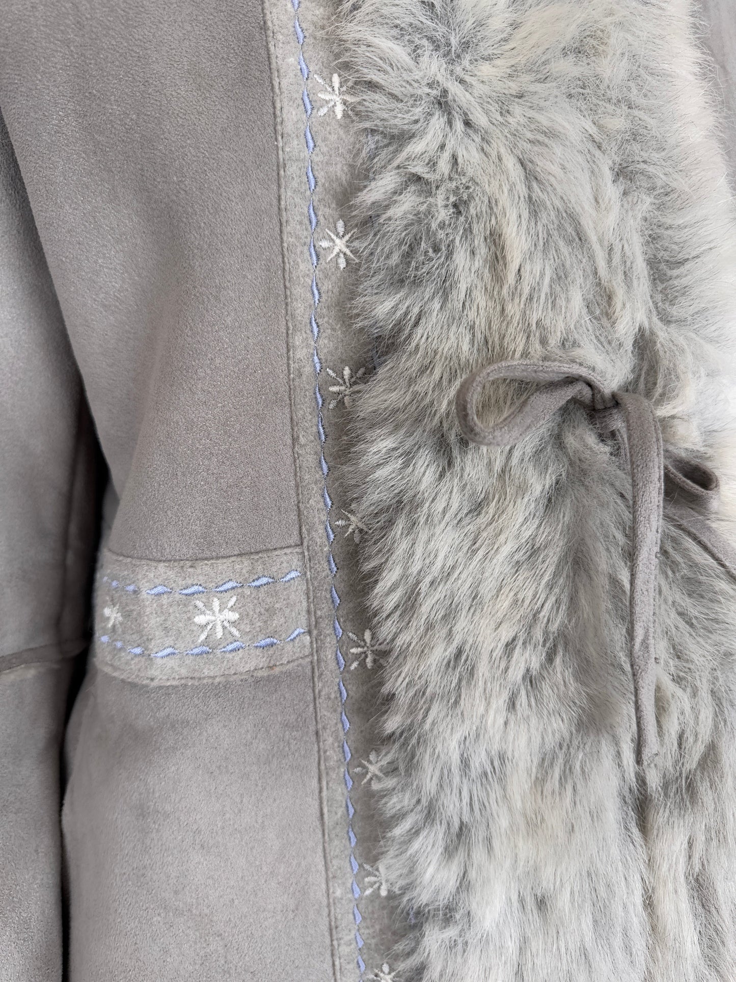 Blana eco premium italiană cu broderie pastel gray