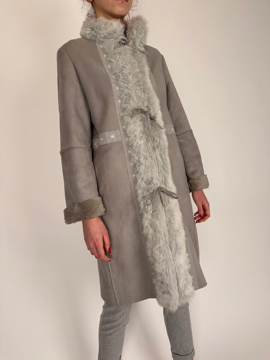 Blana eco premium italiană cu broderie pastel gray